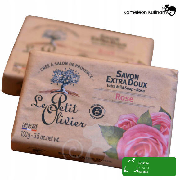 LE PETITI OLIVIER Mydło francuskie EXTRA DELIKATNE RÓŻA RÓŻANE ROSE 100g