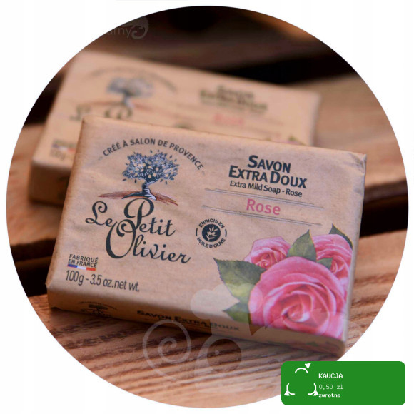 LE PETITI OLIVIER Mydło francuskie EXTRA DELIKATNE RÓŻA RÓŻANE ROSE 100g