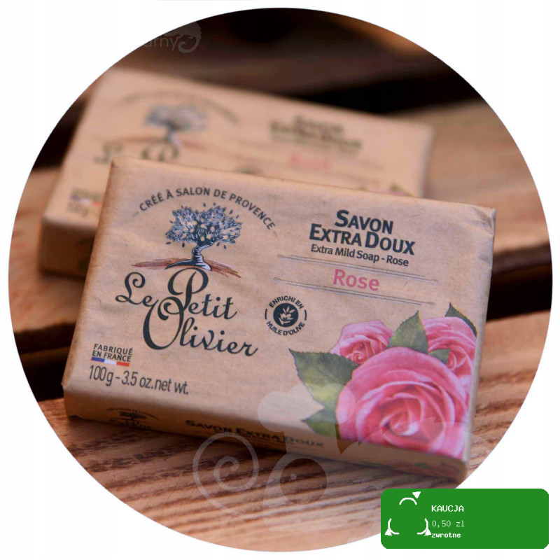 LE PETITI OLIVIER Mydło francuskie EXTRA DELIKATNE RÓŻA RÓŻANE ROSE 100g