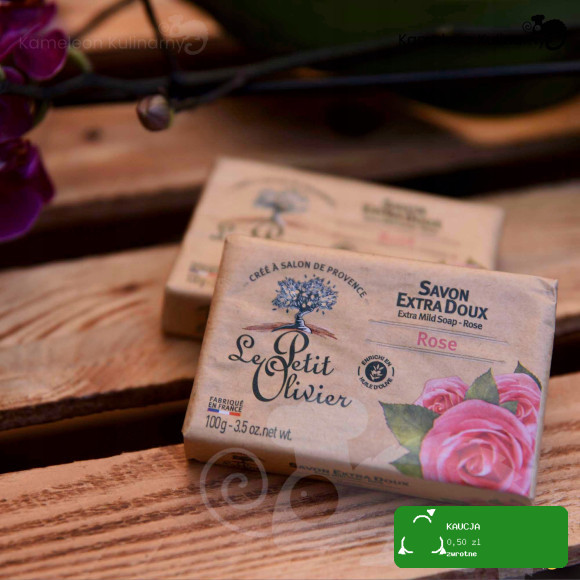 LE PETITI OLIVIER Mydło francuskie EXTRA DELIKATNE RÓŻA RÓŻANE ROSE 100g