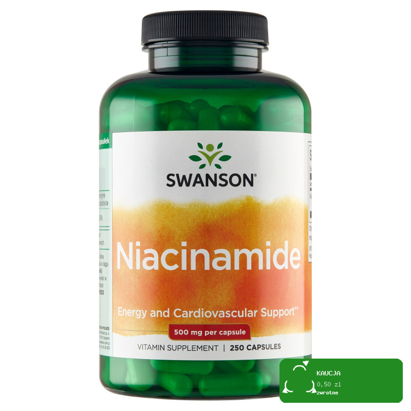 Swanson NIACINAMIDE NIACYNA WITAMINA B3 PP 500MG 250kps pomoc UKŁAD NERWOWY