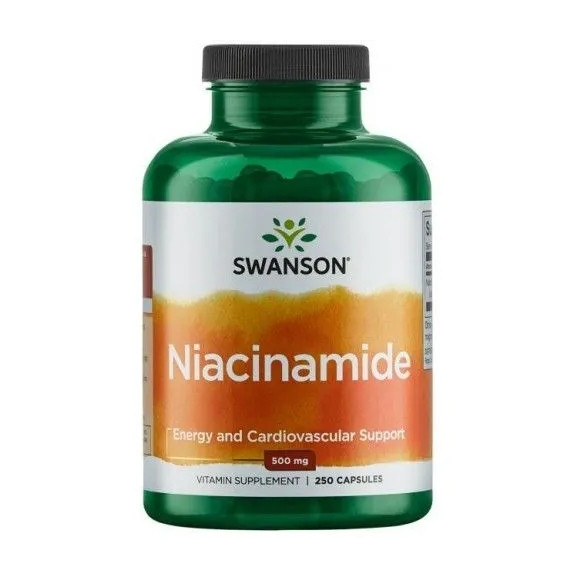 Swanson NIACINAMIDE NIACYNA WITAMINA B3 PP 500MG 250kps pomoc UKŁAD NERWOWY