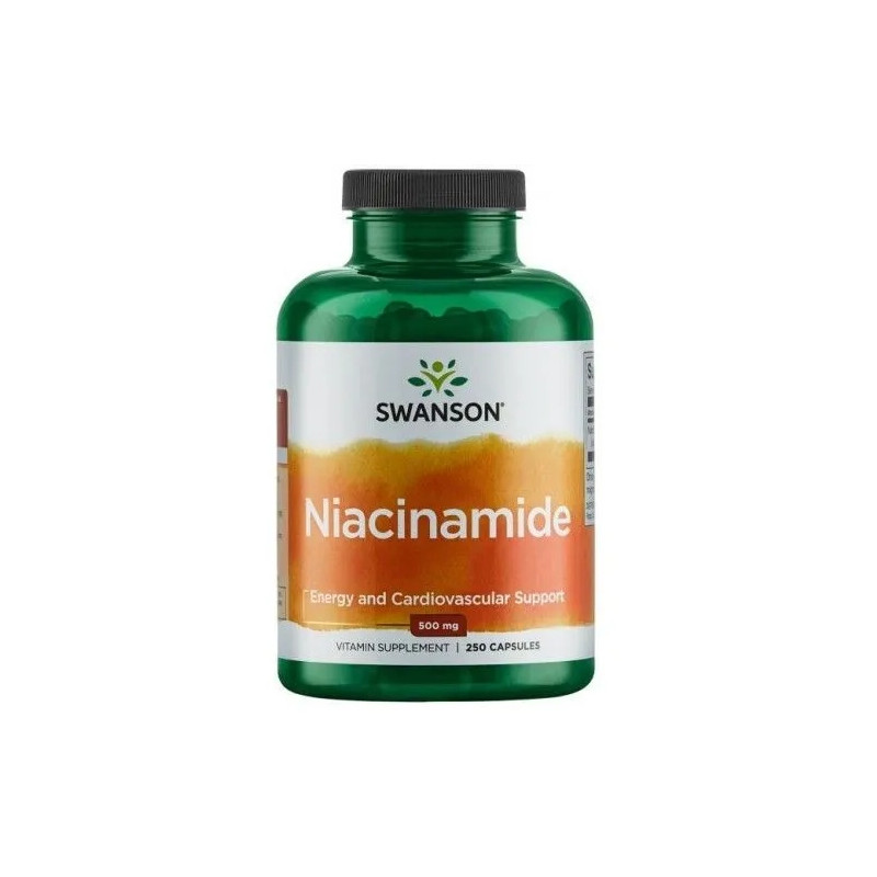Swanson NIACINAMIDE NIACYNA WITAMINA B3 PP 500MG 250kps pomoc UKŁAD NERWOWY
