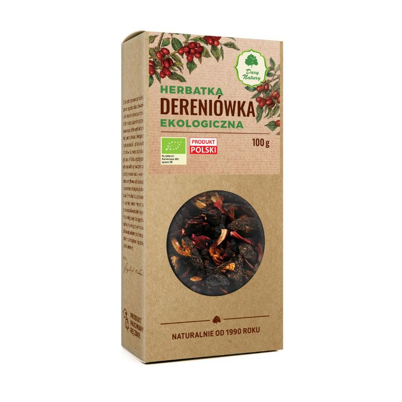 DERENIÓWKA herbatka eko 100G DARY NATURY OWOC Dereń Róża Porzeczka Tarnina