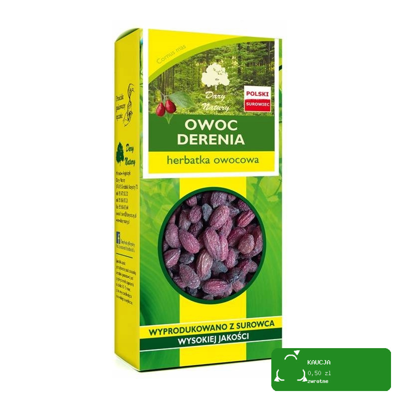 DEREŃ OWOC DERENIA suszony 100g DARY NATURY witaminy i minerały NA NALEWKI