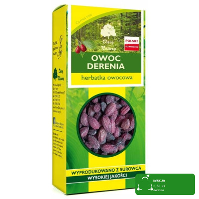 DEREŃ OWOC DERENIA suszony 100g DARY NATURY witaminy i minerały NA NALEWKI