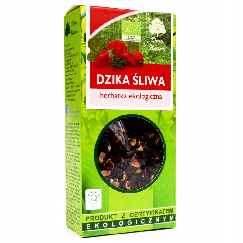 DZIKA ŚLIWA inaczej OWOC TARNINY 95% TARNINA + 5% Hibiskus 100g DARY NATURY