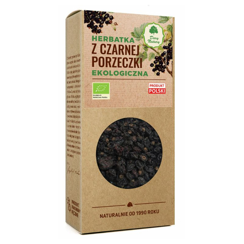 herbatka eko CZARNA PORZECZKA Porzeczkowa 100% PORZECZKA 100g DARY NATURY
