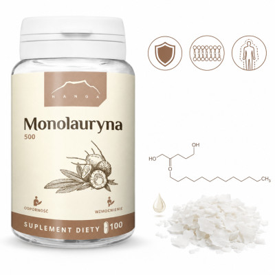 NANGA MONOLAURYNA 500mg 100kaps wsparcie: WIRUSY BAKTERIE GRZYBY ODPORNOŚĆ