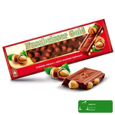 ALPEN GOLD CZEKOLADA MLECZNA zCAŁYMI ORZECHAMI NUSSBEISSER 220g
