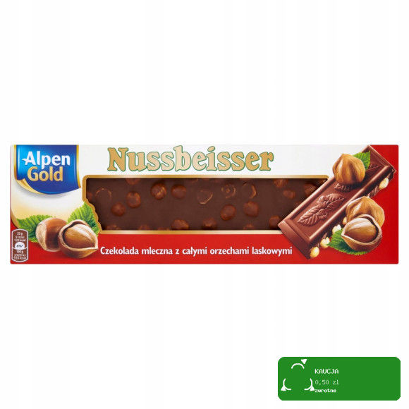 ALPEN GOLD CZEKOLADA MLECZNA zCAŁYMI ORZECHAMI NUSSBEISSER 220g