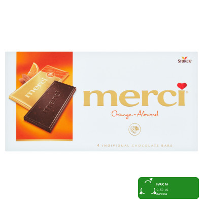 MERCI CZEKOLADA GORZKA POMARAŃCZOWA MIGDAŁOWA Migdał Pomarańcza STORCK 100g