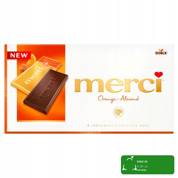MERCI CZEKOLADA GORZKA POMARAŃCZOWA MIGDAŁOWA Migdał Pomarańcza STORCK 100g
