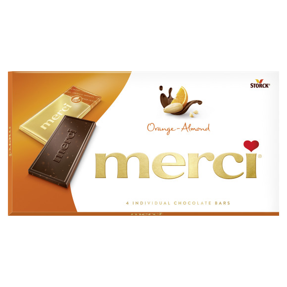 MERCI CZEKOLADA GORZKA POMARAŃCZOWA MIGDAŁOWA Migdał Pomarańcza STORCK 100g