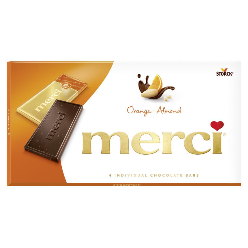 MERCI CZEKOLADA GORZKA POMARAŃCZOWA MIGDAŁOWA Migdał Pomarańcza STORCK 100g