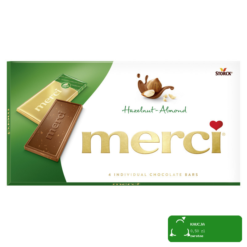 MERCI CZEKOLADA MLECZNA MIGDAŁOWO ORZECHOWA Migdał Orzech 100g