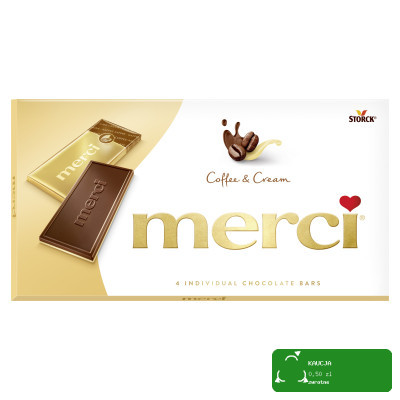 MERCI CZEKOLADA KAWOWO-ŚMIETANKOWA Kawowa Śmietankowa STORCK 4x 25g 100g