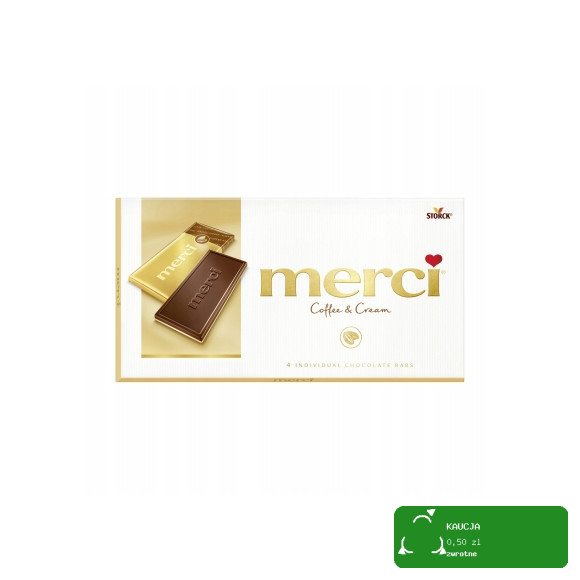 MERCI CZEKOLADA KAWOWO-ŚMIETANKOWA Kawowa Śmietankowa STORCK 4x 25g 100g