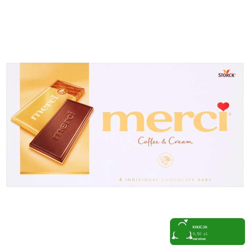 MERCI CZEKOLADA KAWOWO-ŚMIETANKOWA Kawowa Śmietankowa STORCK 4x 25g 100g