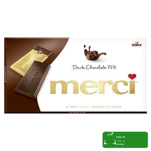 MERCI CZEKOLADA GORZKA DESEROWA 72% Dark Chocolate STORCK 4x25g 100g
