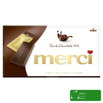 MERCI CZEKOLADA GORZKA DESEROWA 72% Dark Chocolate STORCK 4x25g 100g