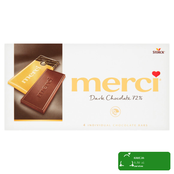 MERCI CZEKOLADA GORZKA DESEROWA 72% Dark Chocolate STORCK 4x25g 100g