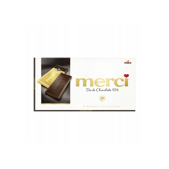 MERCI CZEKOLADA GORZKA DESEROWA 72% Dark Chocolate STORCK 4x25g 100g