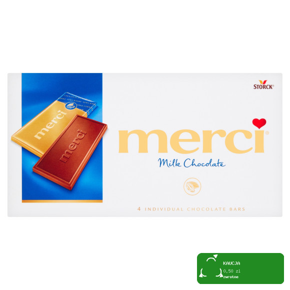 MERCI CZEKOLADA MLECZNA 4 minitabliczki po 25g Milk Chocolate STORCK 100g