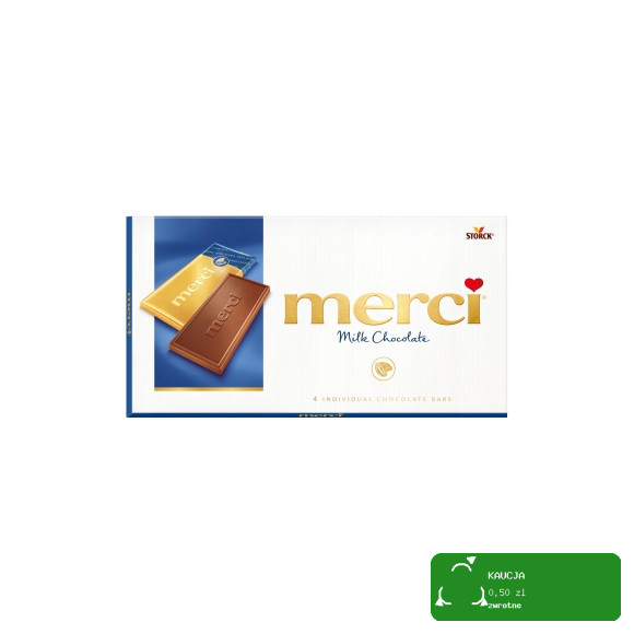 MERCI CZEKOLADA MLECZNA 4 minitabliczki po 25g Milk Chocolate STORCK 100g