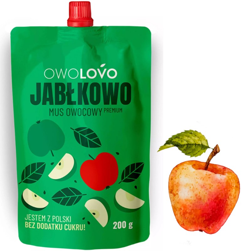 OWOLOVO JABŁKOWO mus owocowy JABŁKOWY bez dodatku cukru