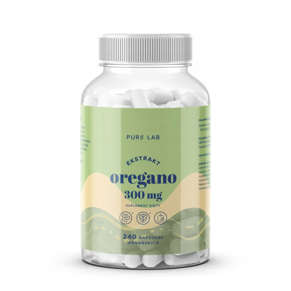 EKSTRAKT Z OREGANO 300mg 240 kaps AURA HERBALS PURE LAB wsparcie TRAWIENIE