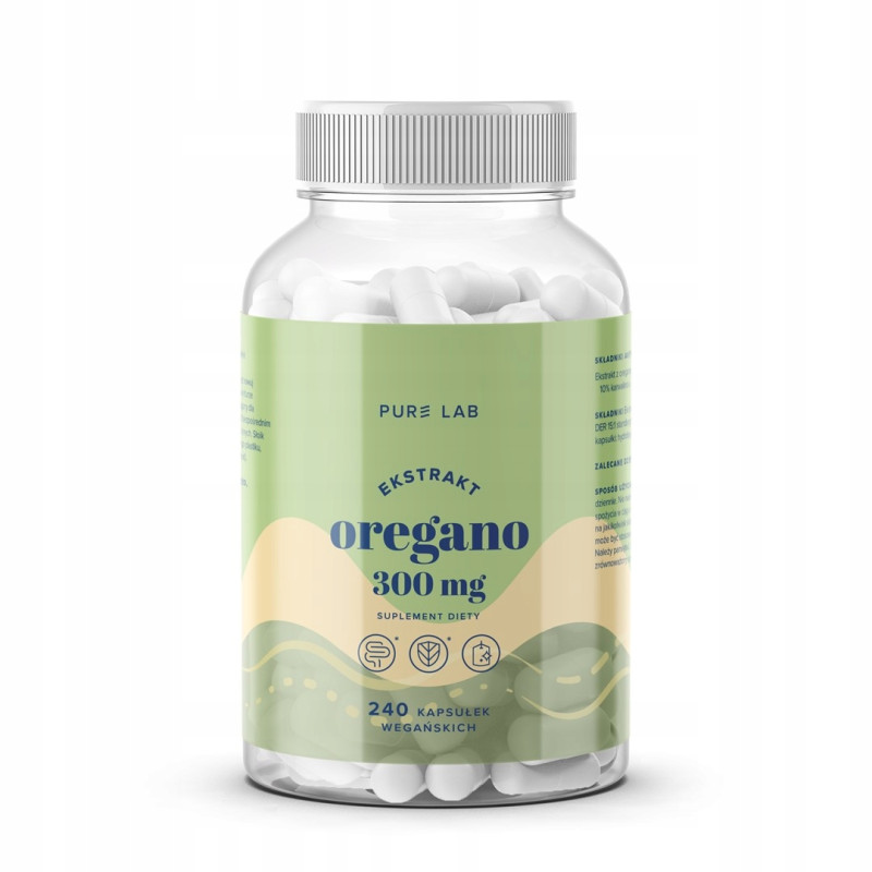 EKSTRAKT Z OREGANO 300mg 240 kaps AURA HERBALS PURE LAB wsparcie TRAWIENIE