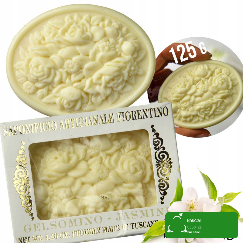 MYDŁO WŁOSKIE tłoczone JAŚMIN JAŚMINOWE Tłoczone N prezent 125G SAPONIFICIO