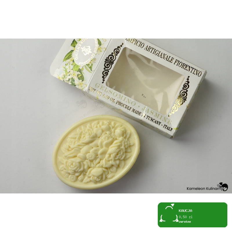 MYDŁO WŁOSKIE tłoczone JAŚMIN JAŚMINOWE Tłoczone N prezent 125G SAPONIFICIO