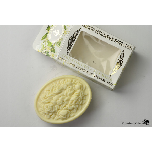 MYDŁO WŁOSKIE tłoczone JAŚMIN JAŚMINOWE Tłoczone N prezent 125G SAPONIFICIO