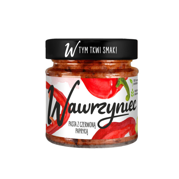 WAWRZYNIEC PASTA WARZYWNA do pieczywa Z CIECIERZYCY Z CZERWONĄ PAPRYKĄ 180g