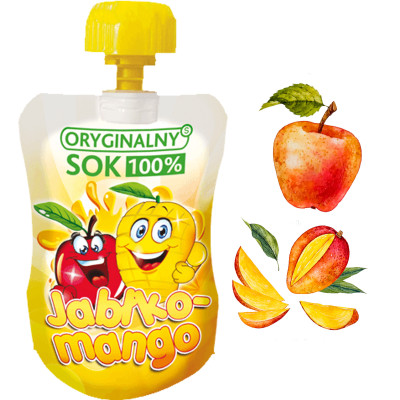 ORYGINALNY SOK MUS OWOCOWY BEZ CUKRUJabłko Mango +Wit. C 110ml KRÓKA DATA