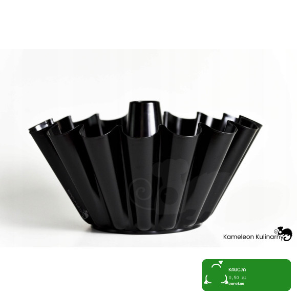 FORMA z tuleją BLACHA DO pieczenia BABKI fi 23cm 230mm czarna trapezowa