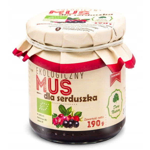 ekologiczny MUS DLA SERDUSZKA 190g DARY NATURY Aronia Róża Głóg Pigwowiec