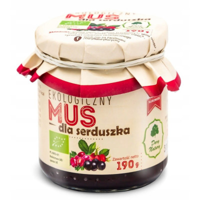 ekologiczny MUS DLA SERDUSZKA 190g DARY NATURY Aronia Róża Głóg Pigwowiec