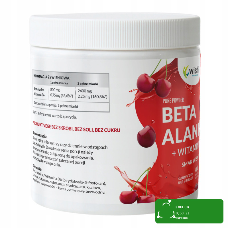 Wish BETA ALANINA + WITAMINA B6 WIŚNIA WYTRZYMAŁOŚĆ  MIĘŚNIE