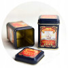 PUSZKA METALOWA na herbatę kawę MAŁA GRANATOWO-CZERWONA na 25g SPECIAL TEAS