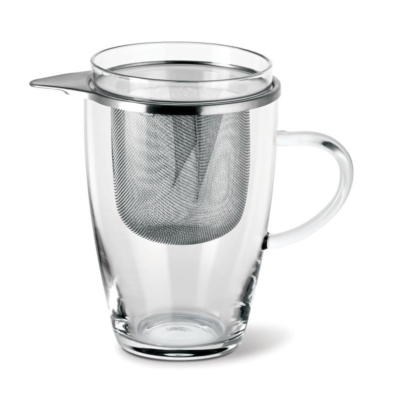 SZKLANKA Z METALOWYM ZAPARZACZEM żaroodporna 350ml