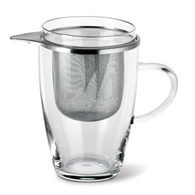 SZKLANKA Z METALOWYM ZAPARZACZEM żaroodporna 350ml