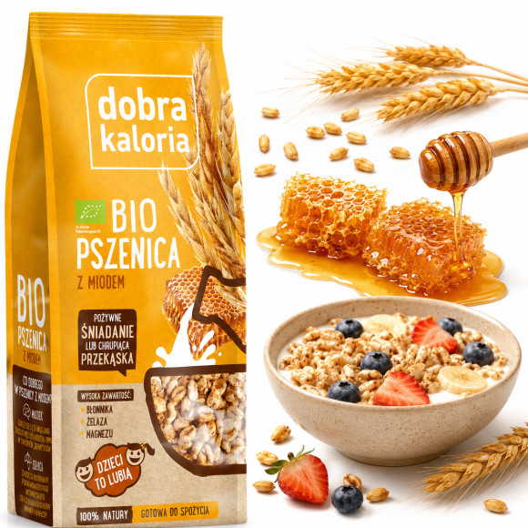 DOBRA KALORIA - Ekologiczna PSZENICA EKSPANDOWANA z MIODEM BIO 140g