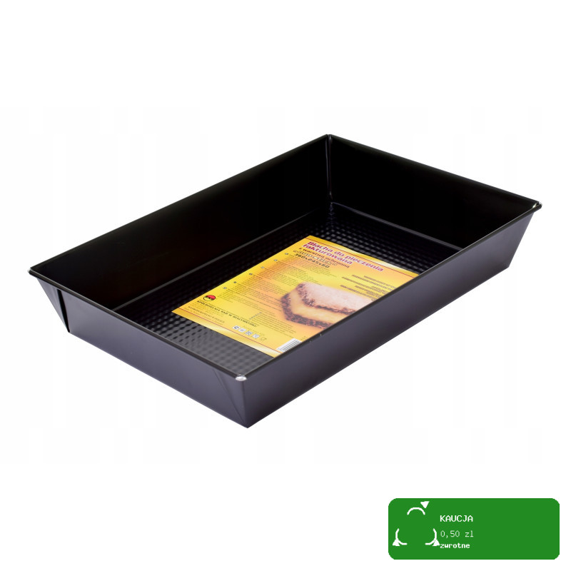 FORMA BLACHA DO PIECZENIA bardzo duża 39x23,5x7cm CZARNA fakturowana SNB