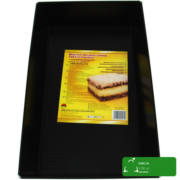 FORMA BLACHA DO PIECZENIA bardzo duża 39x23,5x7cm CZARNA fakturowana SNB