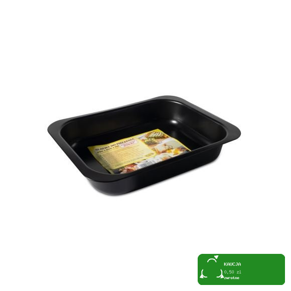 FORMA BLACHA DO PIECZENIA prostokąt duża solidna 29x22x6cm CZARNA TŁOCZONA