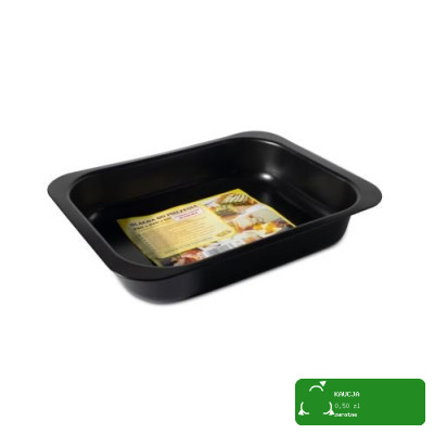 FORMA BLACHA DO PIECZENIA prostokąt duża solidna 29x22x6cm CZARNA TŁOCZONA