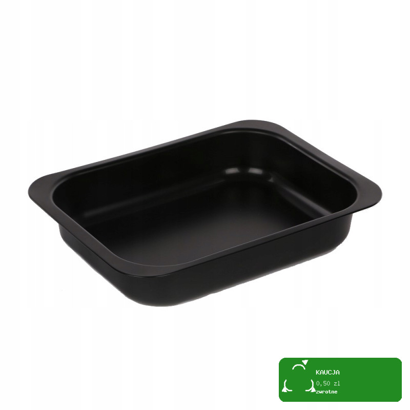 FORMA BLACHA DO PIECZENIA prostokąt duża solidna 29x22x6cm CZARNA TŁOCZONA